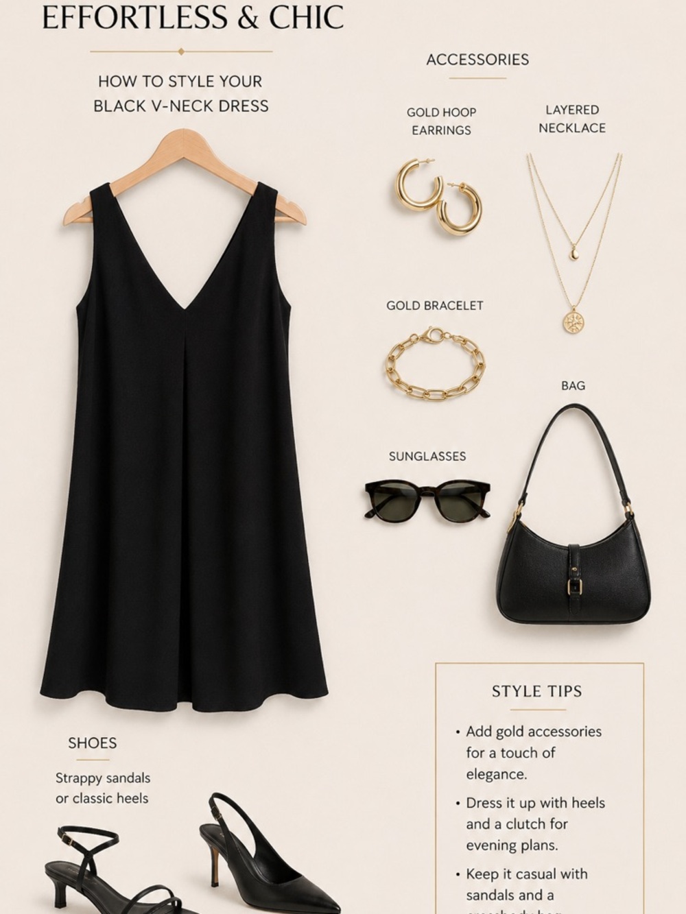 Zara Black V-Neck Midi Dress